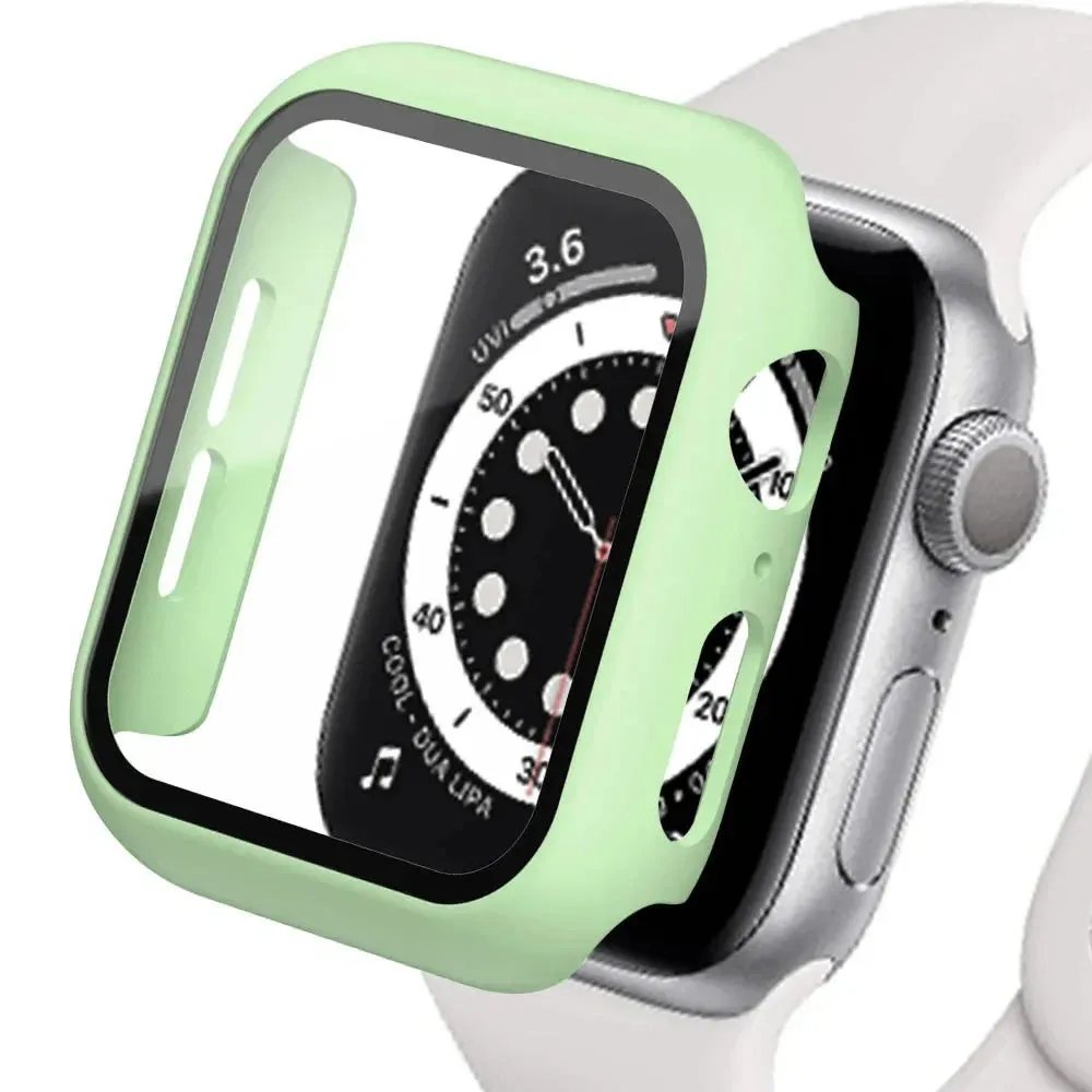 Bumper Cover Case with Tempered Glass For Apple Watch serie 9 4 5 6 SE 7 8 - 45mm 41mm 44mm 40mm 42mm