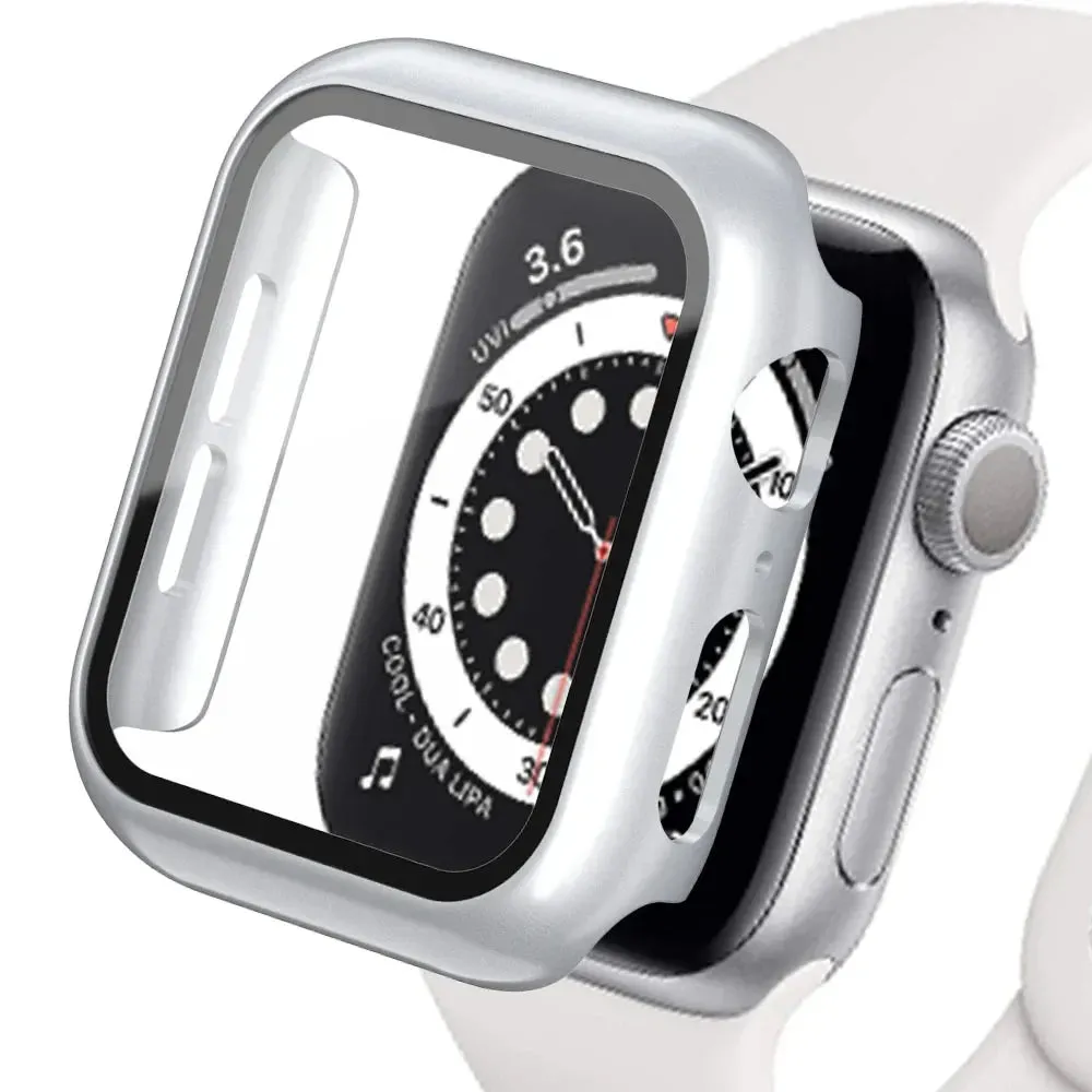 Bumper Cover Case with Tempered Glass For Apple Watch serie 9 4 5 6 SE 7 8 - 45mm 41mm 44mm 40mm 42mm