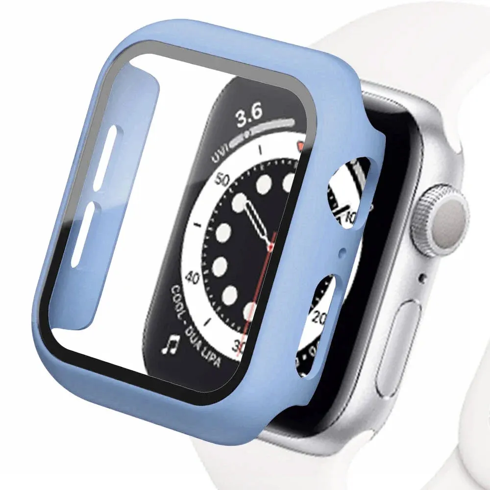 Bumper Cover Case with Tempered Glass For Apple Watch serie 9 4 5 6 SE 7 8 - 45mm 41mm 44mm 40mm 42mm