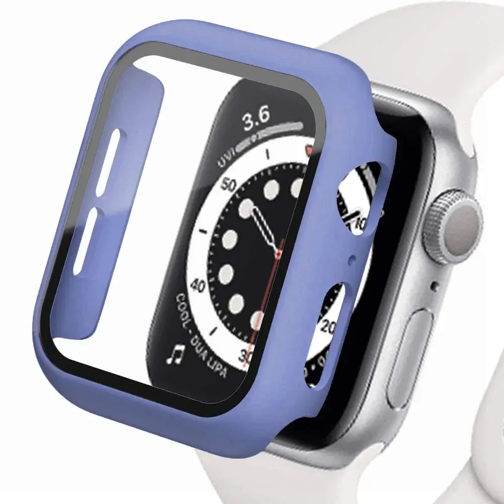 Bumper Cover Case with Tempered Glass For Apple Watch serie 9 4 5 6 SE 7 8 - 45mm 41mm 44mm 40mm 42mm