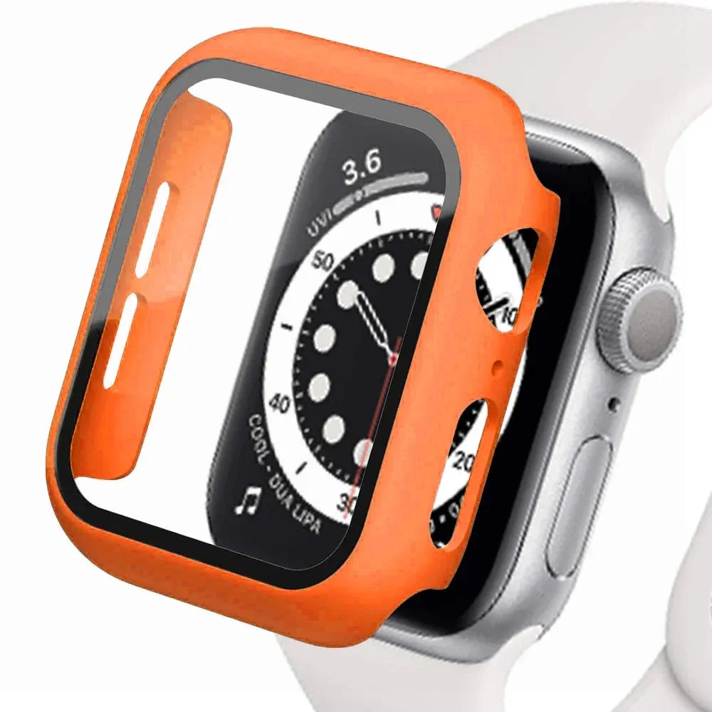 Bumper Cover Case with Tempered Glass For Apple Watch serie 9 4 5 6 SE 7 8 - 45mm 41mm 44mm 40mm 42mm