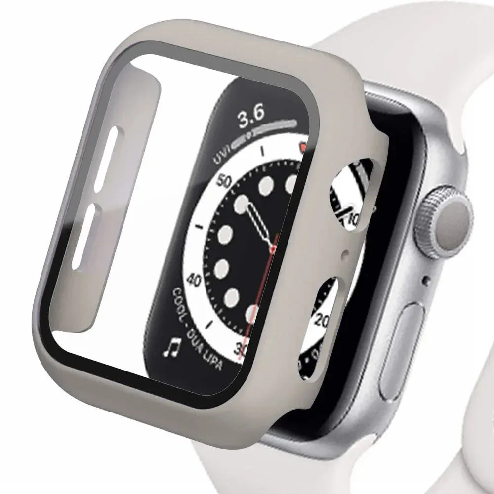 Bumper Cover Case with Tempered Glass For Apple Watch serie 9 4 5 6 SE 7 8 - 45mm 41mm 44mm 40mm 42mm