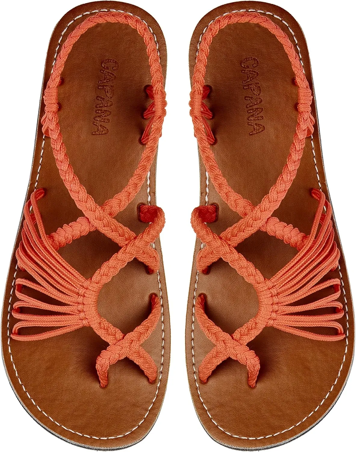 Capana Woven Women's Flat Sandals - Strappy Braided Sandals, Beach Sandals for Women Dressy Summer, Rope Bohemian Sandals, Spring Casual Womens Shoes, Comfy Boho Flats for Teen Girls  Banyan
