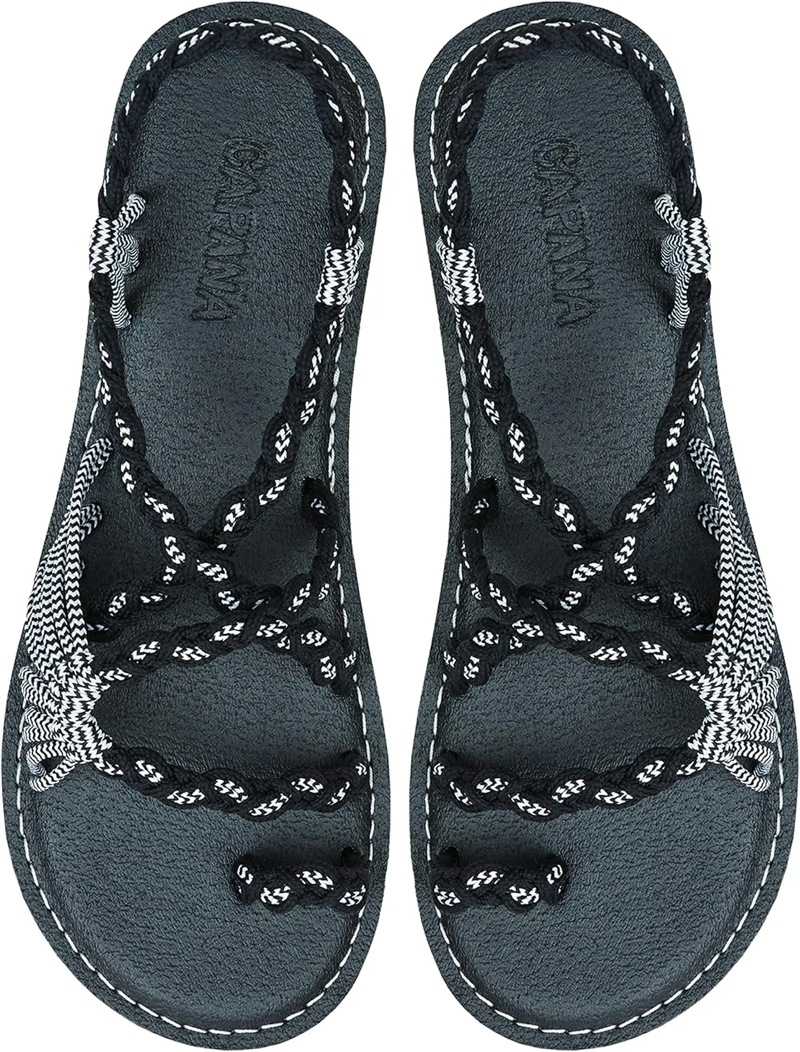Capana Woven Women's Flat Sandals - Strappy Braided Sandals, Beach Sandals for Women Dressy Summer, Rope Bohemian Sandals, Spring Casual Womens Shoes, Comfy Boho Flats for Teen Girls  Commune