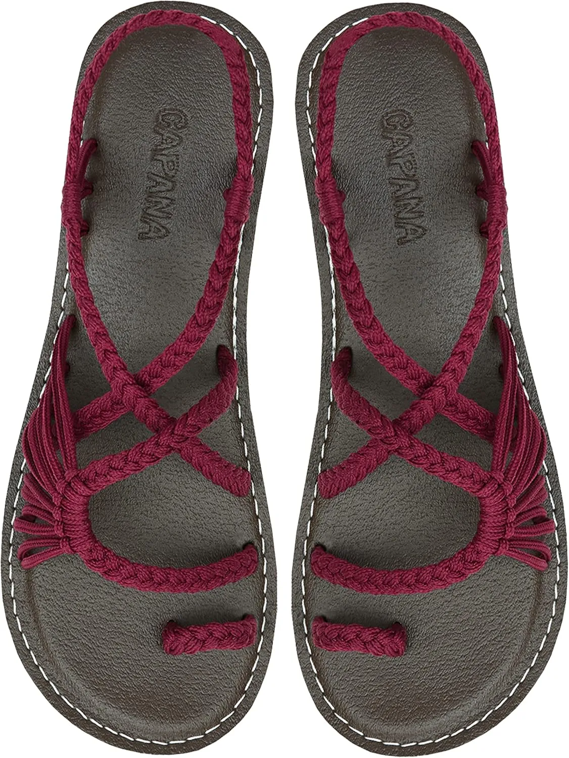 Capana Woven Women's Flat Sandals - Strappy Braided Sandals, Beach Sandals for Women Dressy Summer, Rope Bohemian Sandals, Spring Casual Womens Shoes, Comfy Boho Flats for Teen Girls  Commune