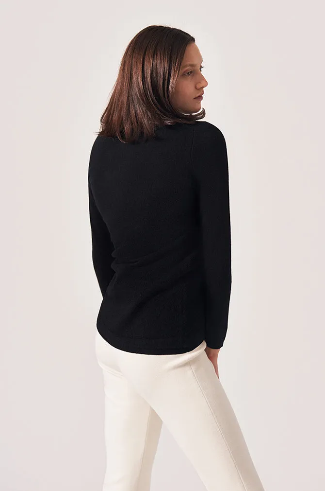 CASHMERE CLASSIC CREWNECK CARDIGAN