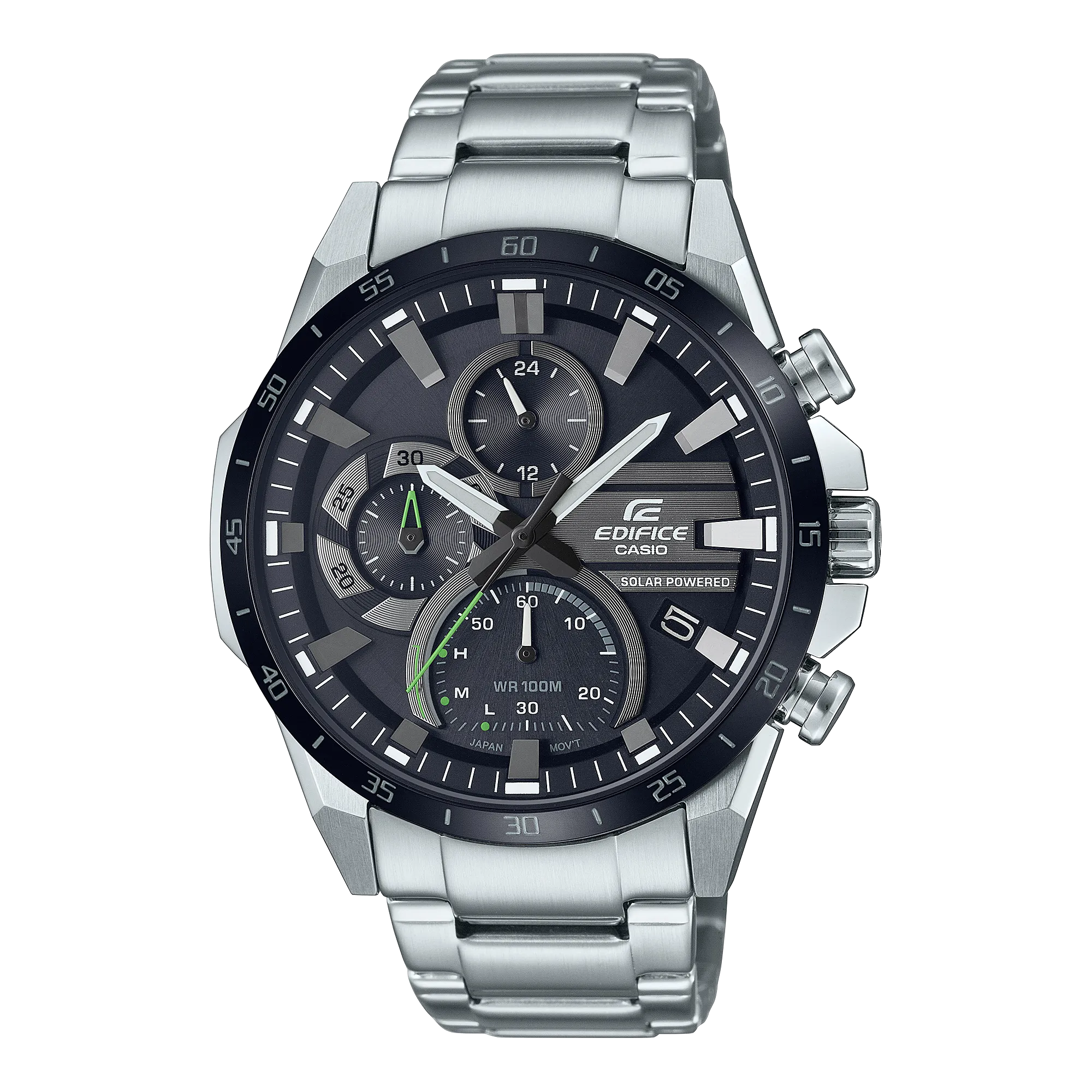 Casio Solar Powered Chronograph Silver Stainless Steel Watch EQS940DB-1A