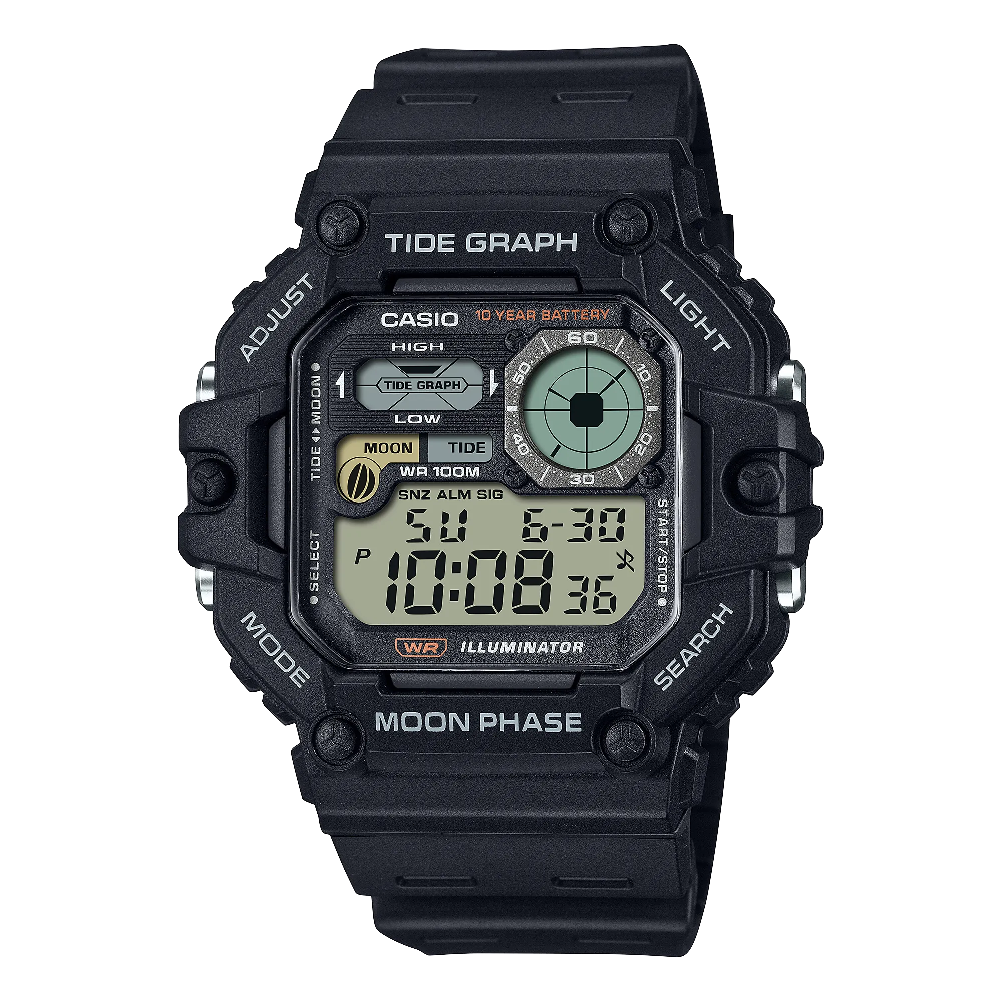 Casio Timeless Black Resin Band Watch with Precision Timekeeping WS1700H-1A