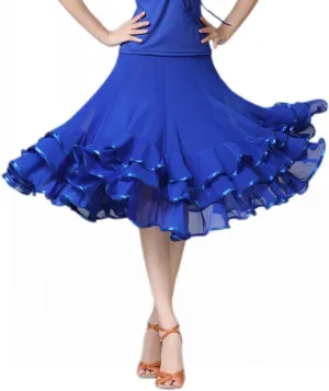 CISMARK Elegant Ballroom Dance Latin Flamenco Dance Skirt for Women