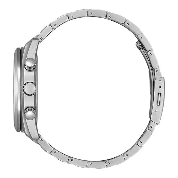 Citizen Men's Grey Dial Silver Titanium Band Analog Chronograph Eco-Drive Watch - BY1010-81H