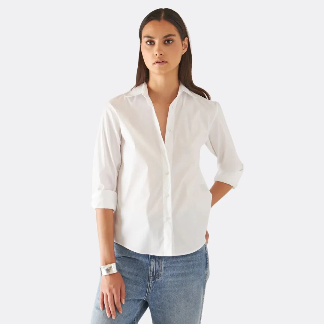 Cotton Stretch Classic Shirt (White)