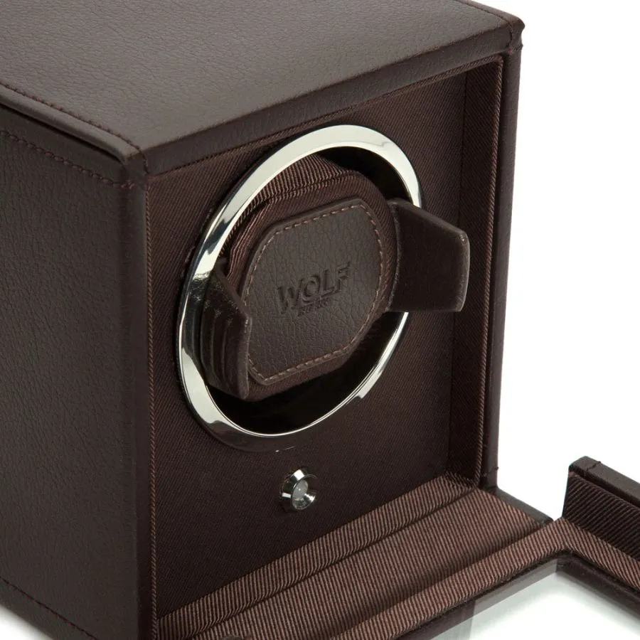 Cub Single Watch Winder With Cover (Brown)