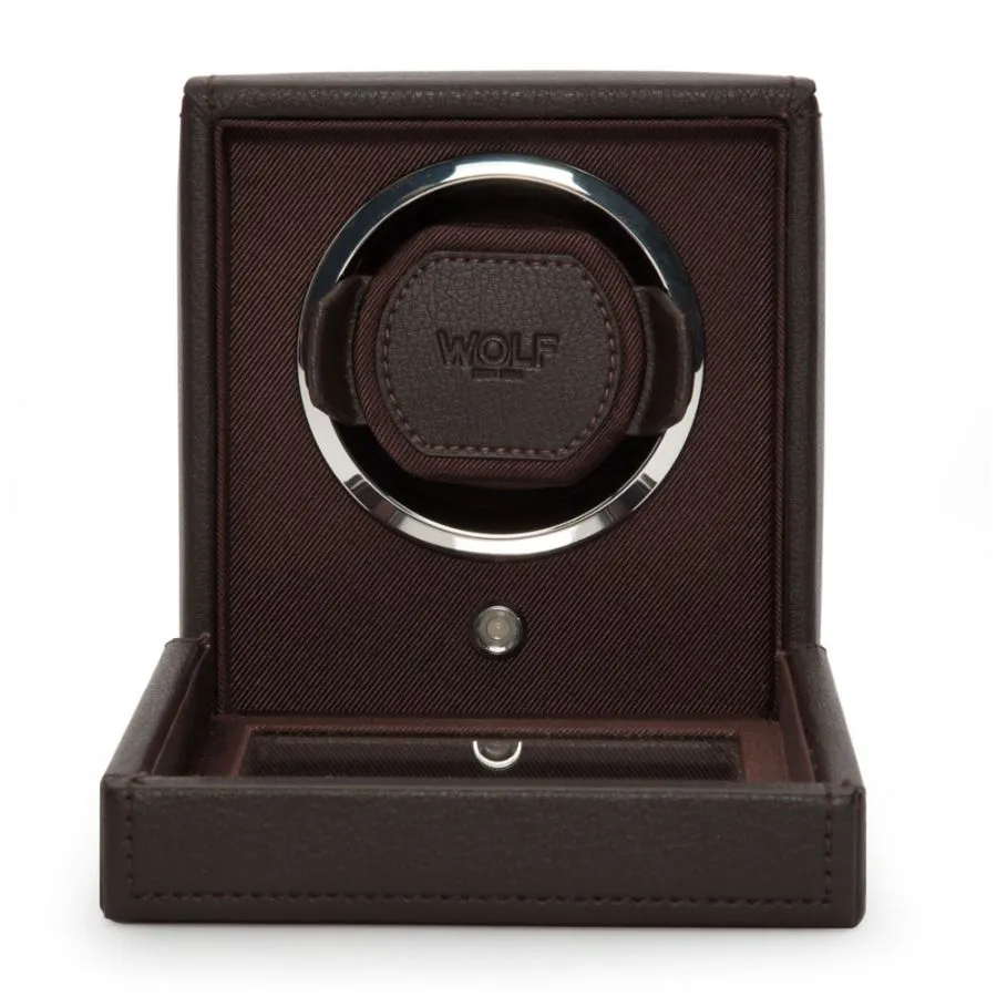 Cub Single Watch Winder With Cover (Brown)