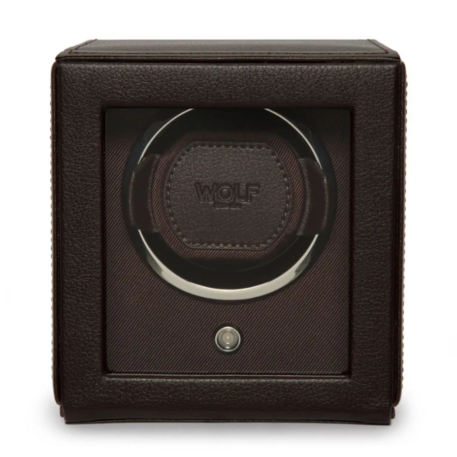 Cub Single Watch Winder With Cover (Brown)