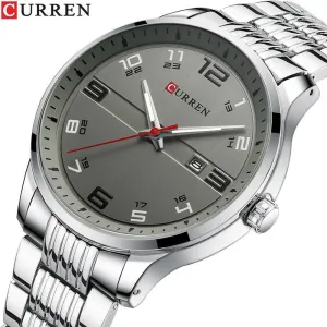 CURREN Stainless Steel Quartz Watch: Elegant Timepiece with Luminous Hands