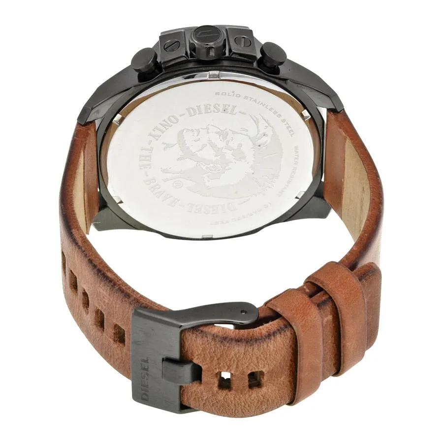 Diesel Mega Chief Chronograph Brown Leather Watch DZ4343