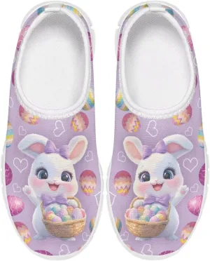 Doojoayie Funny Easter Shoes for Girls Slip On Sneakers Sport Running Shoes