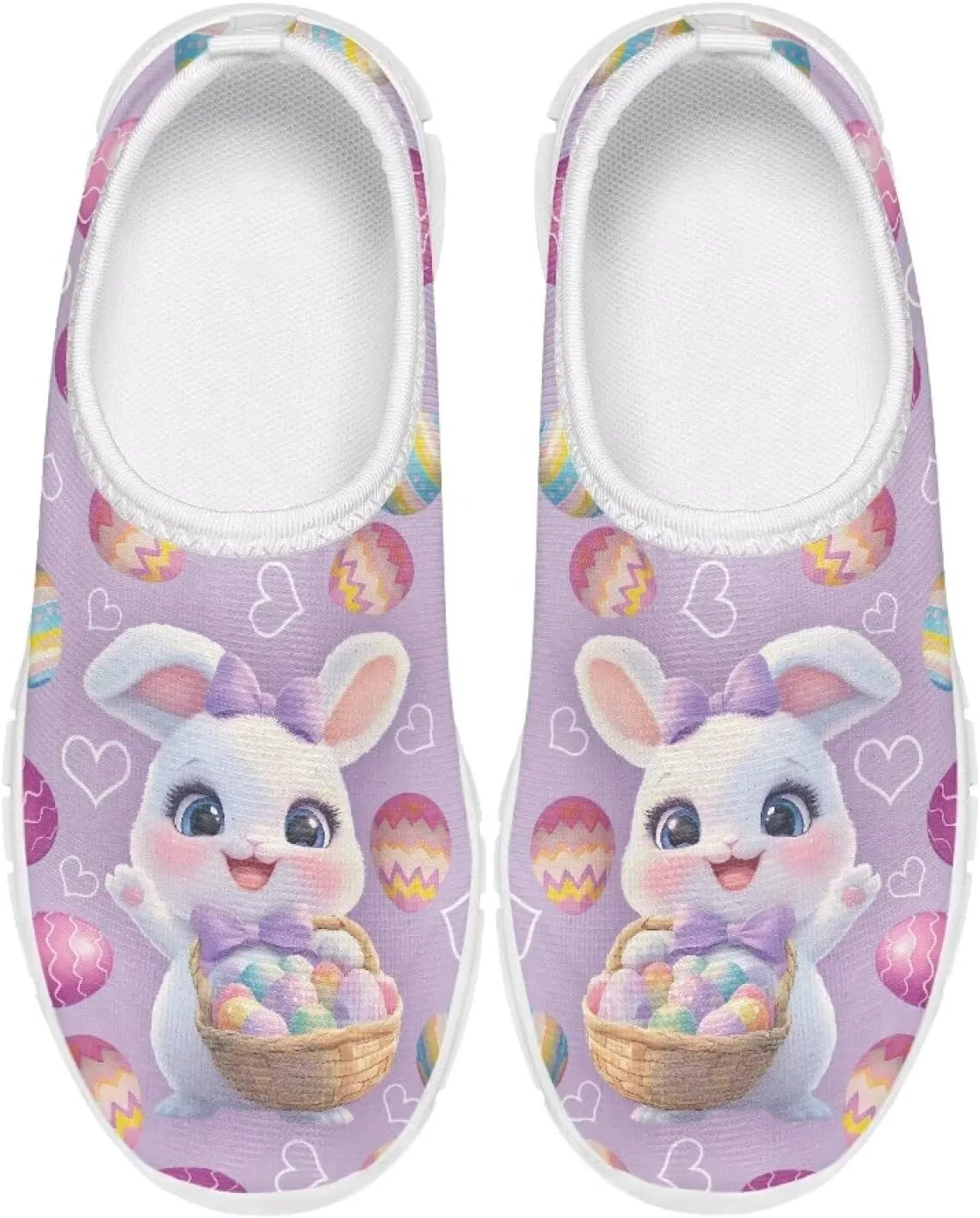 Doojoayie Funny Easter Shoes for Girls Slip On Sneakers Sport Running Shoes