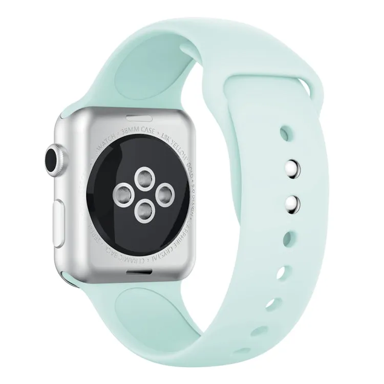 Double Rivets Silicone Watch Band for Apple Watch Series 3 & 2 & 1 42mm(Turquoise)
