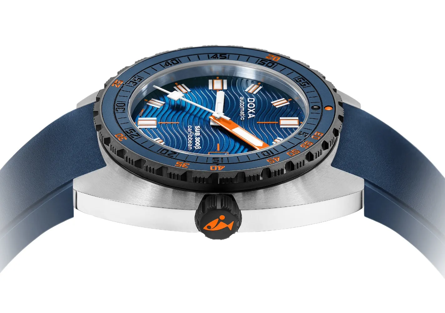 Doxa SUB 300 Beta Ceramic Steel Caribbean Rubber Blue