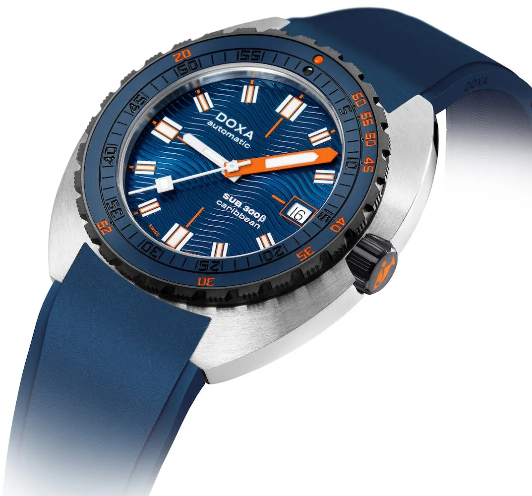 Doxa SUB 300 Beta Ceramic Steel Caribbean Rubber Blue