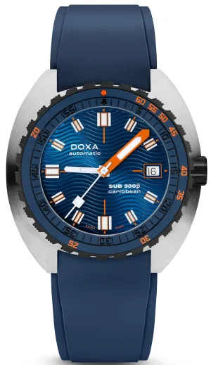 Doxa SUB 300 Beta Ceramic Steel Caribbean Rubber Blue
