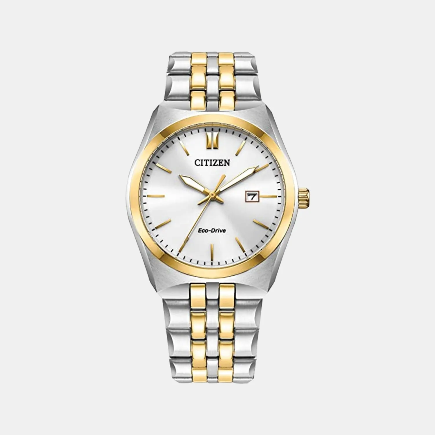 Eco-Drive Men's White Analog Stainless Steel Watch BM7334-58B