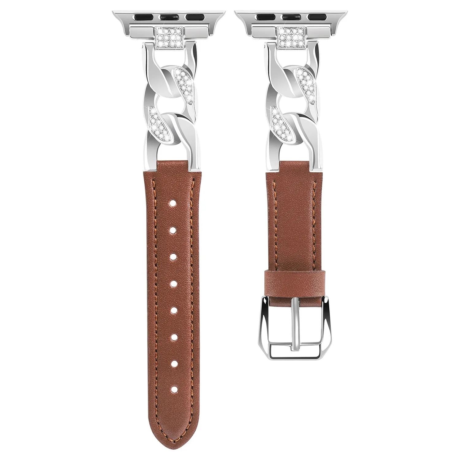 Embellished Crystal Leather Chain