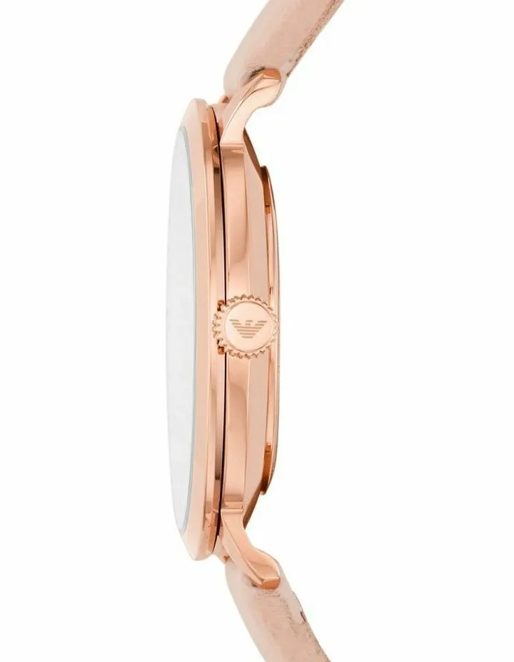 Emporio Armani Women's Quartz Watch with Stainless Steel and Leather AR11160