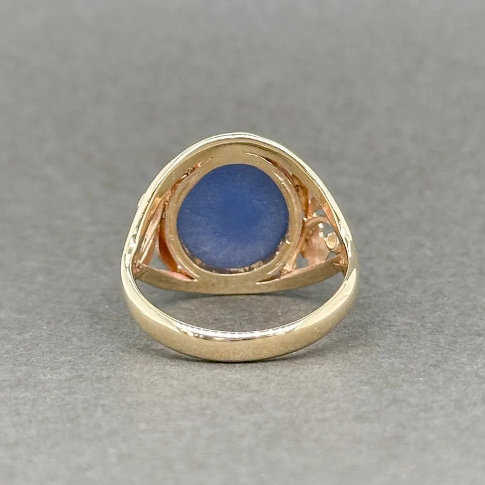 Estate 14K Y Gold 6.98ct Lab-Created Star Sapphire Cocktail Ring
