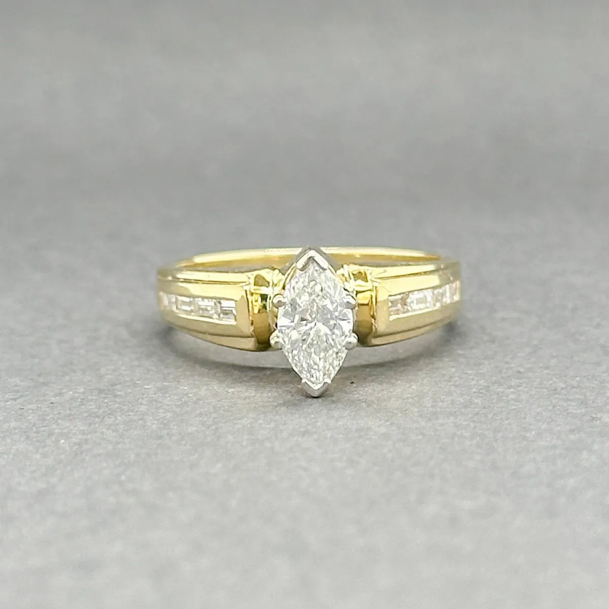 Estate 18K Y Gold 0.76ctw H-I/VS1-2 Diamond Eng. Ring