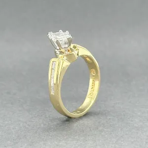 Estate 18K Y Gold 0.76ctw H-I/VS1-2 Diamond Eng. Ring