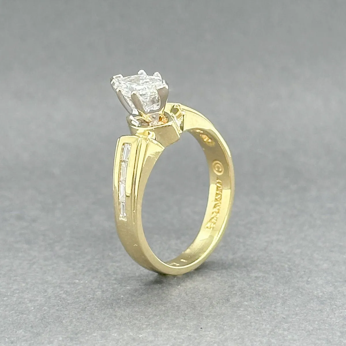 Estate 18K Y Gold 0.76ctw H-I/VS1-2 Diamond Eng. Ring