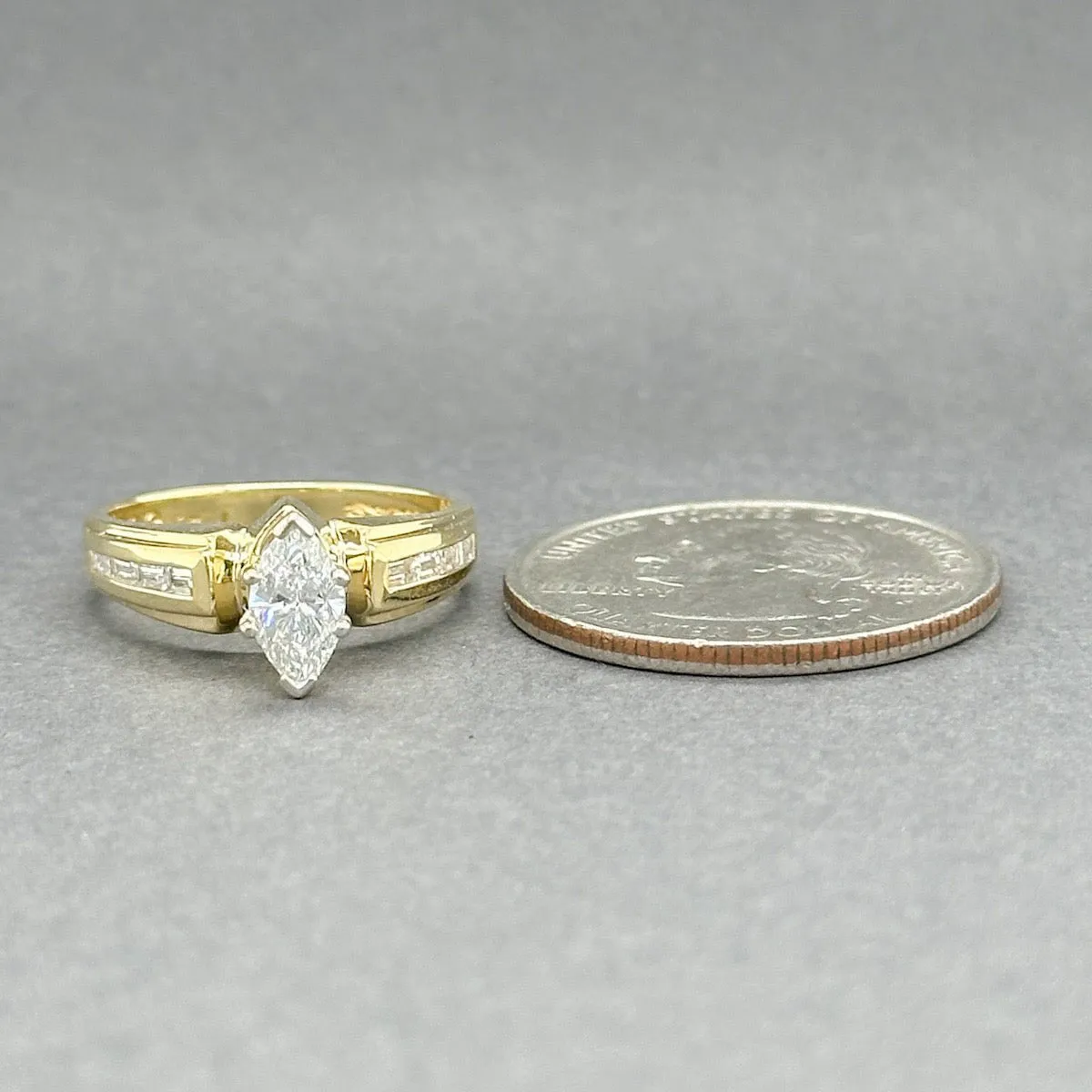Estate 18K Y Gold 0.76ctw H-I/VS1-2 Diamond Eng. Ring