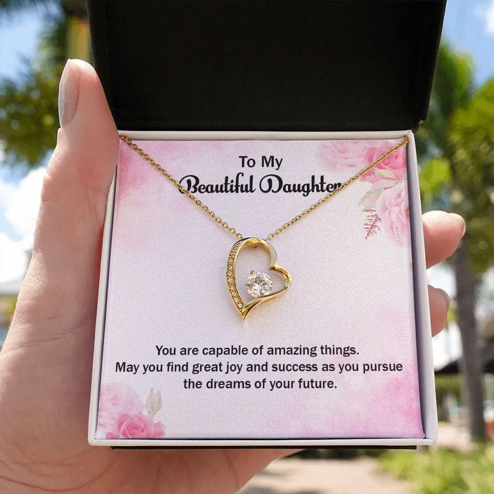 Eternal Sparkle: The Forever Love Necklace - A Symbol of Your Unwavering Belief in Your Daughter