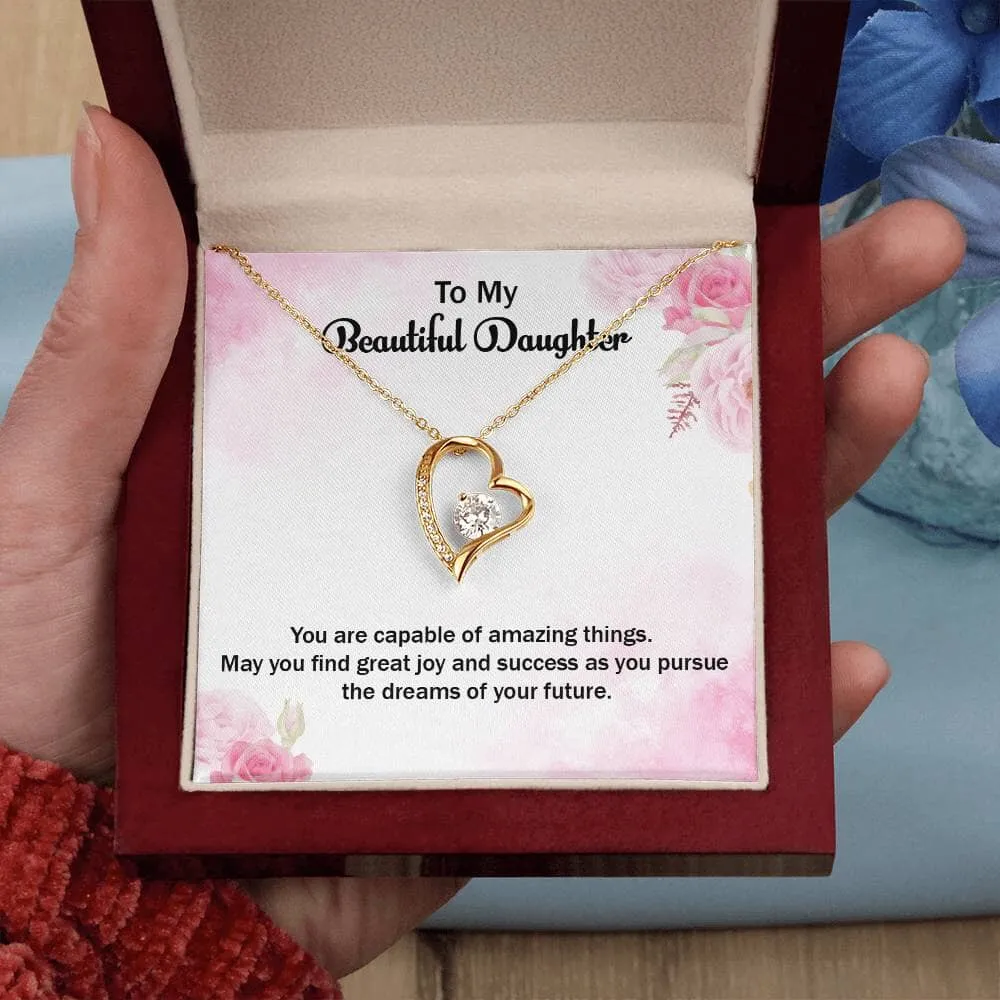 Eternal Sparkle: The Forever Love Necklace - A Symbol of Your Unwavering Belief in Your Daughter