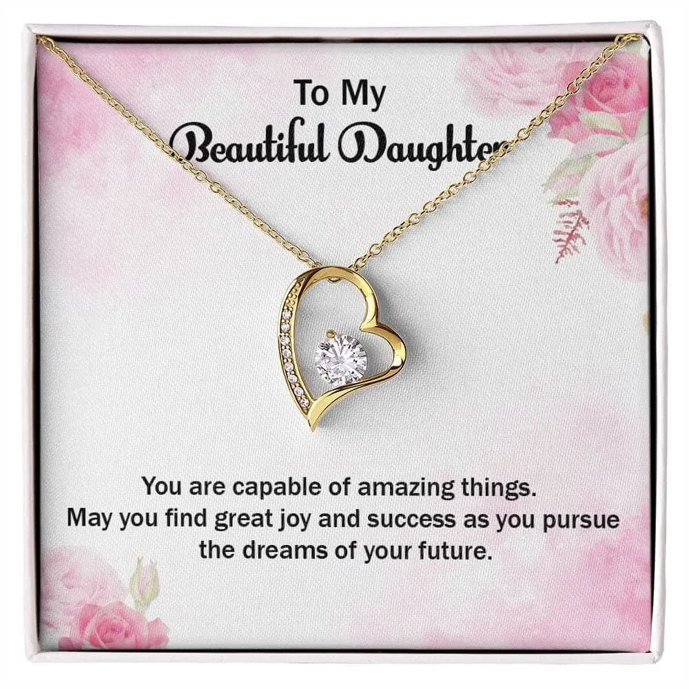 Eternal Sparkle: The Forever Love Necklace - A Symbol of Your Unwavering Belief in Your Daughter