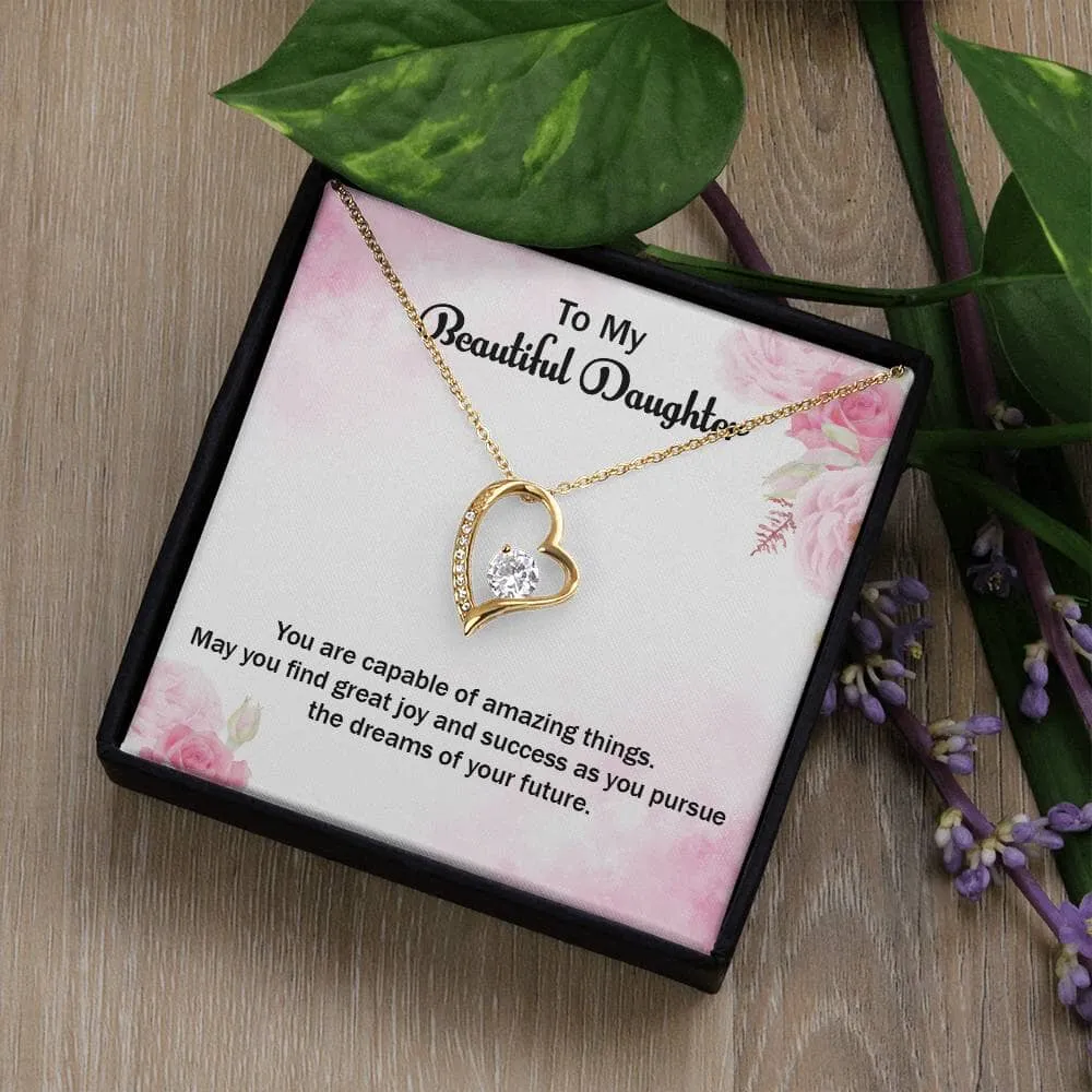 Eternal Sparkle: The Forever Love Necklace - A Symbol of Your Unwavering Belief in Your Daughter