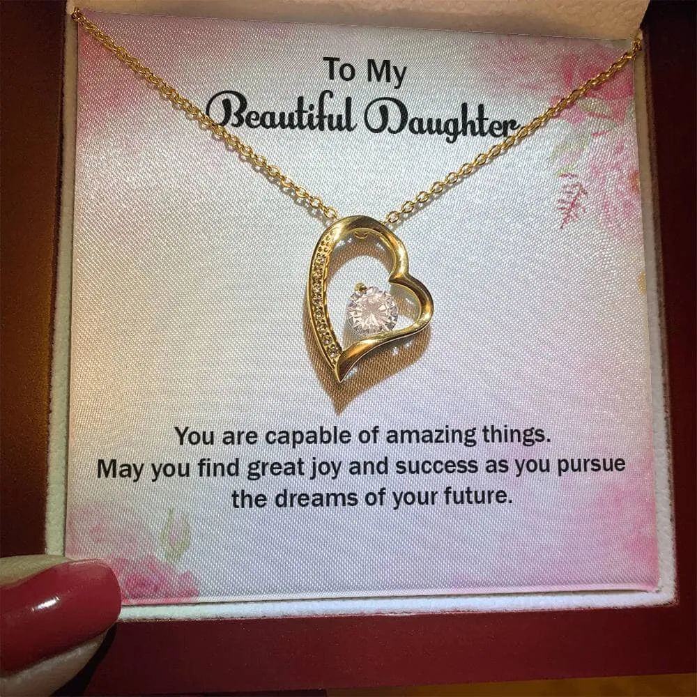 Eternal Sparkle: The Forever Love Necklace - A Symbol of Your Unwavering Belief in Your Daughter