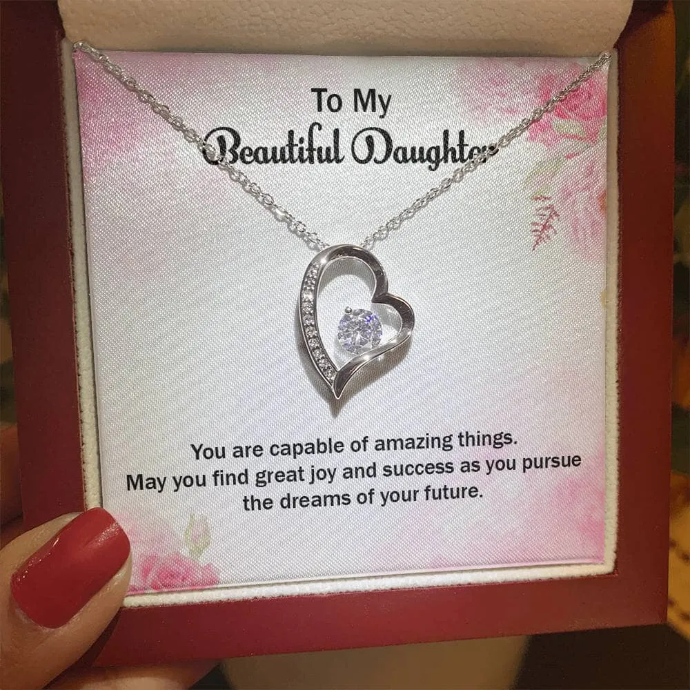 Eternal Sparkle: The Forever Love Necklace - A Symbol of Your Unwavering Belief in Your Daughter