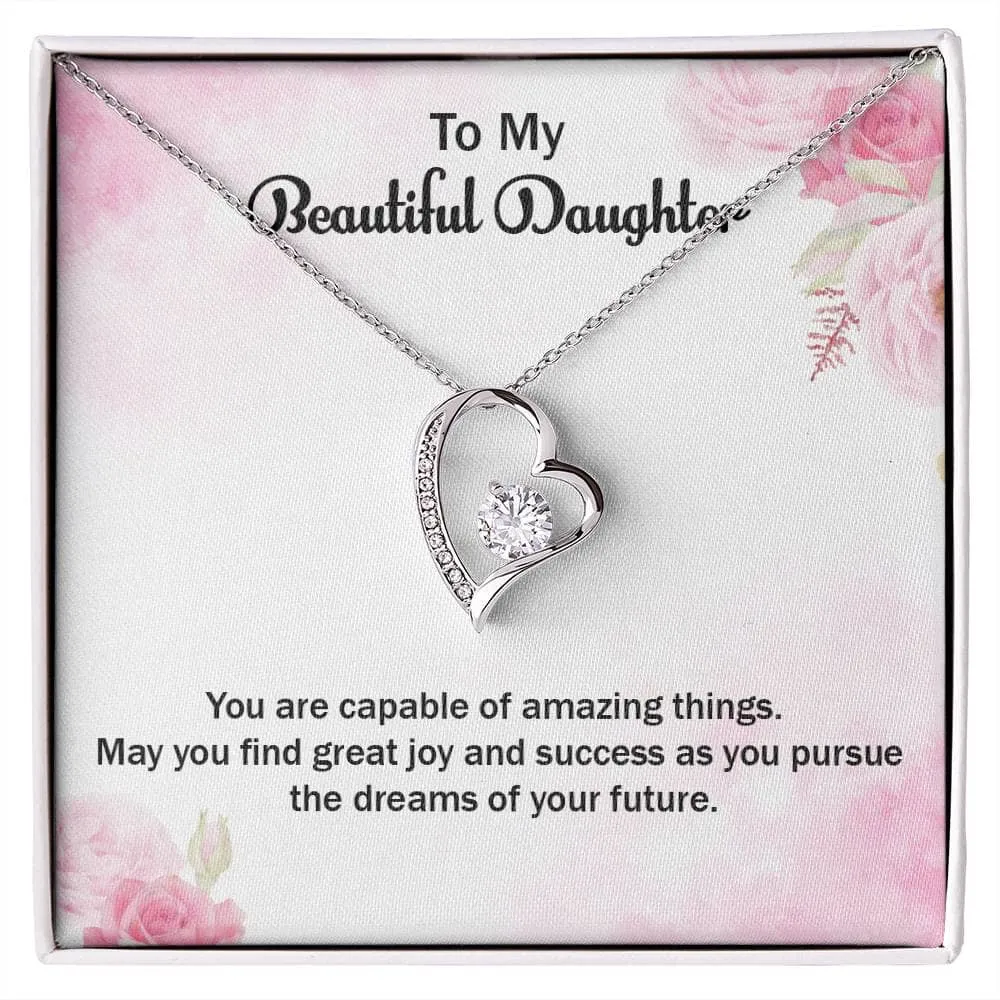 Eternal Sparkle: The Forever Love Necklace - A Symbol of Your Unwavering Belief in Your Daughter