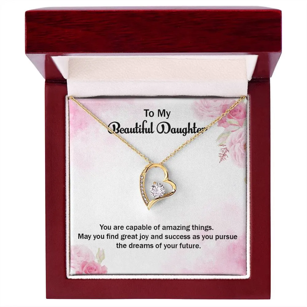 Eternal Sparkle: The Forever Love Necklace - A Symbol of Your Unwavering Belief in Your Daughter