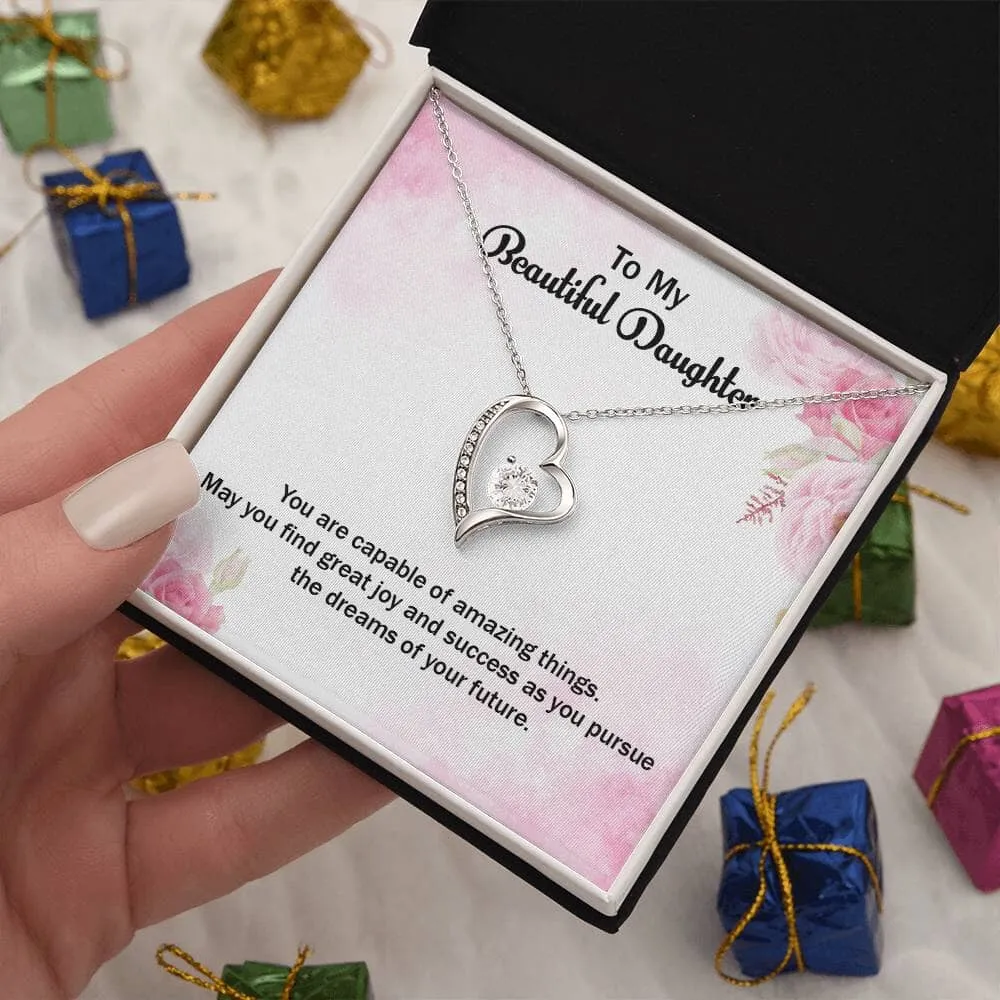 Eternal Sparkle: The Forever Love Necklace - A Symbol of Your Unwavering Belief in Your Daughter