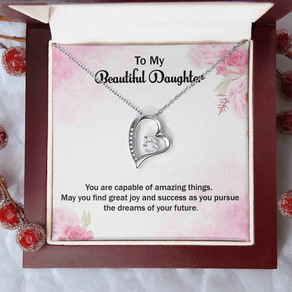 Eternal Sparkle: The Forever Love Necklace - A Symbol of Your Unwavering Belief in Your Daughter