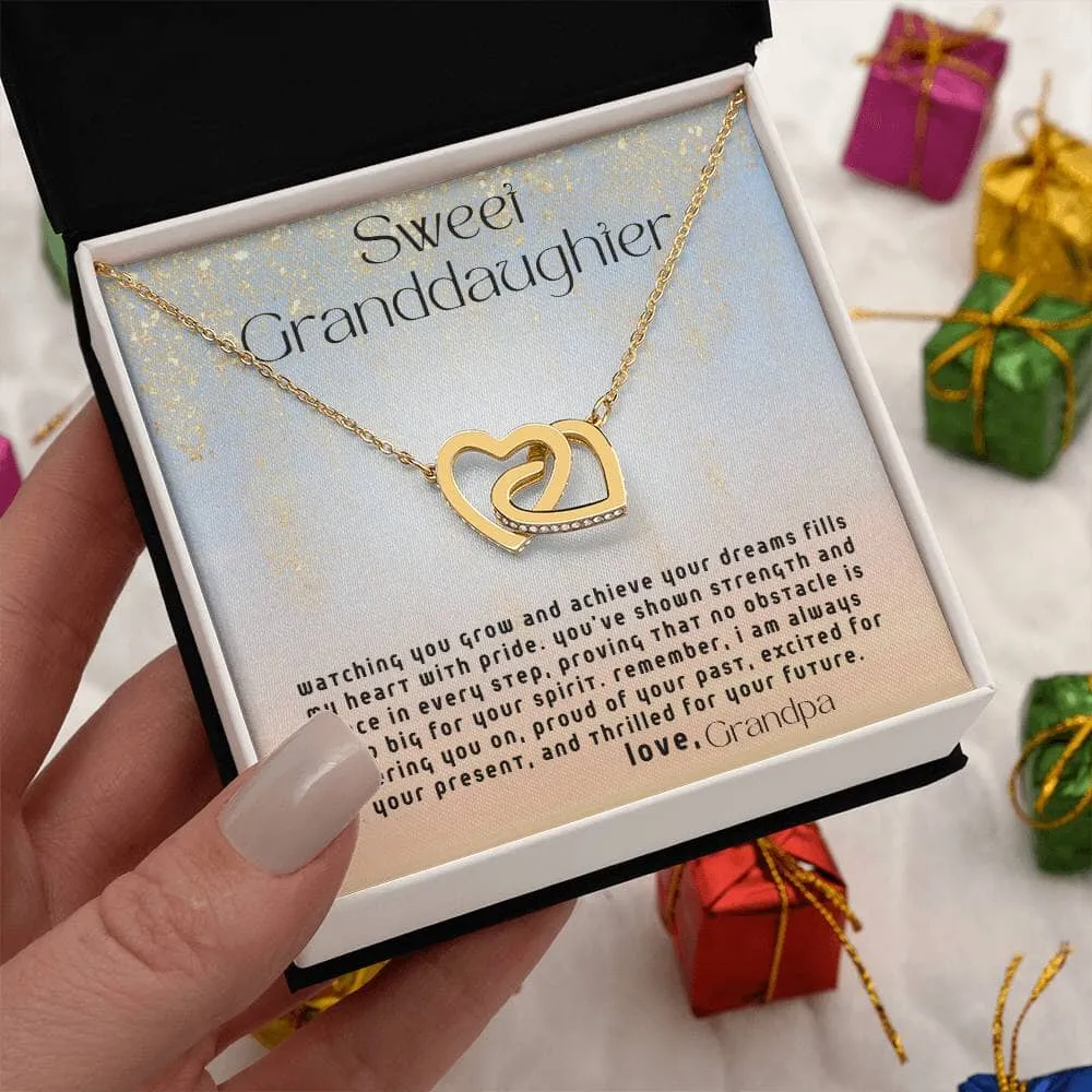 Everlasting Bonds: The Grandparent's Interlocking Hearts Necklace with Personalized Message