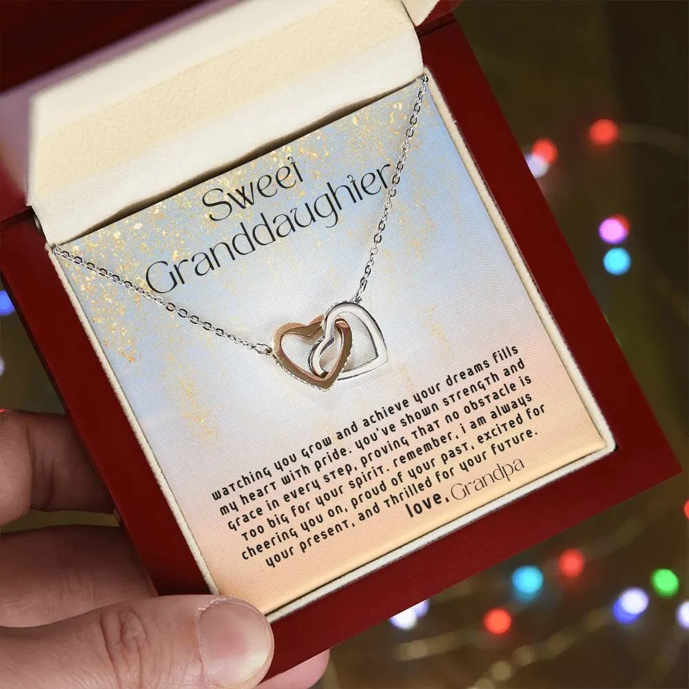 Everlasting Bonds: The Grandparent's Interlocking Hearts Necklace with Personalized Message