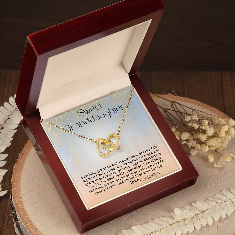 Everlasting Bonds: The Grandparent's Interlocking Hearts Necklace with Personalized Message
