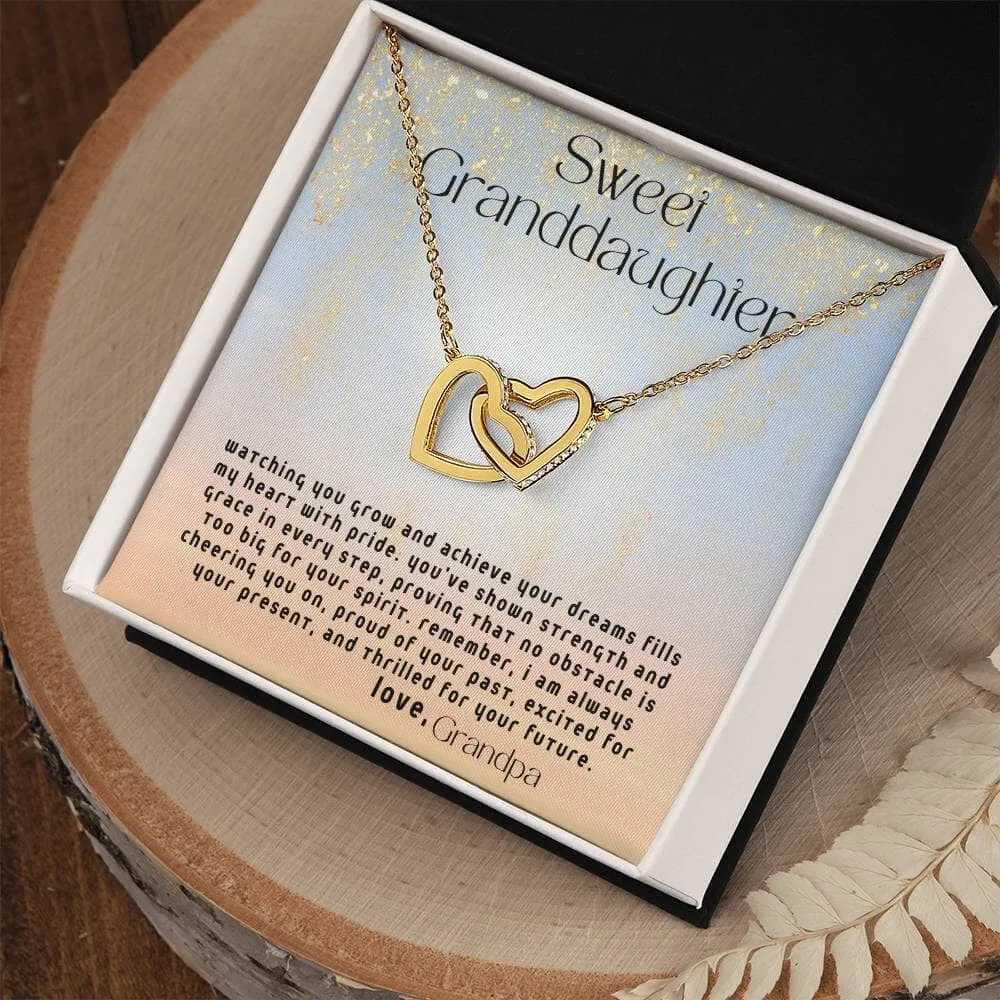 Everlasting Bonds: The Grandparent's Interlocking Hearts Necklace with Personalized Message