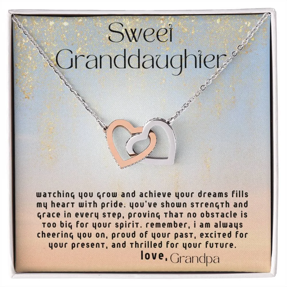 Everlasting Bonds: The Grandparent's Interlocking Hearts Necklace with Personalized Message