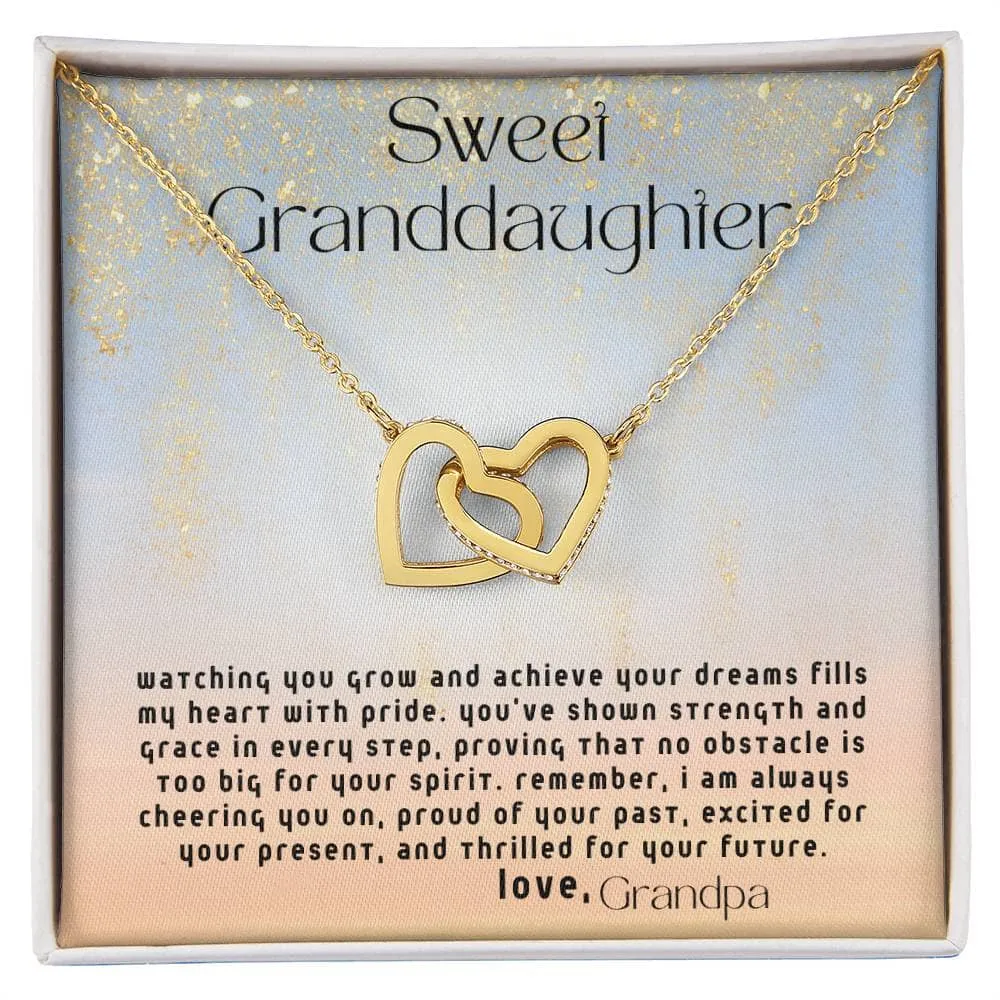 Everlasting Bonds: The Grandparent's Interlocking Hearts Necklace with Personalized Message